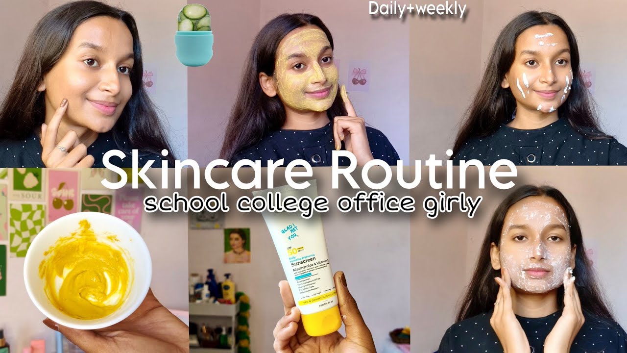  Simple Skincare routine for teenagers Daily + weekly glow up routine🌷with glad I met you sunscreen 