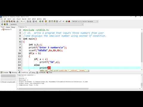Selection 15. smallest number using nested if
