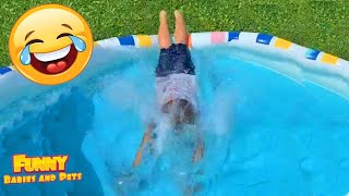 Try Not to Say Noo!  Funny Baby Enjoying Water in the Morning - Funny Baby and Pets