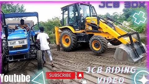 JCB 3dx Eco working with Kubota tractor | John Deere | Powertrac Euro 50 JCB Work Video | 2023..