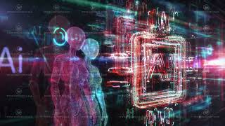 Artificial intelligence in the virtual space of digital data.