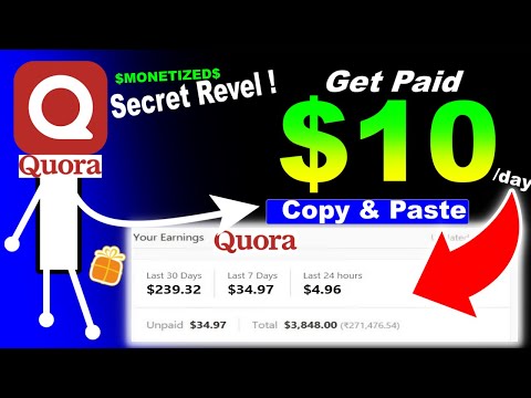 Copy Paste Quora Make $10/day using My Secret || Monetized Quora Post