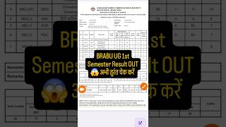 😱 BRABU UG 1st Semester Result 2025 OUT 🚨 | Abhi Check Karo Result! 🎓🔥 #Shorts