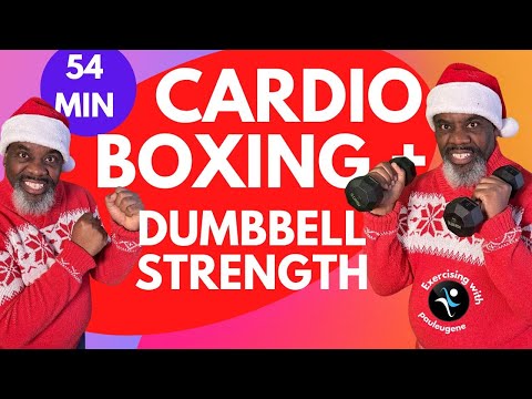 Pre-Christmas Cardio Boxing & Dumbbell Strength Workout (54 Minutes) | Festive Fitness Challenge