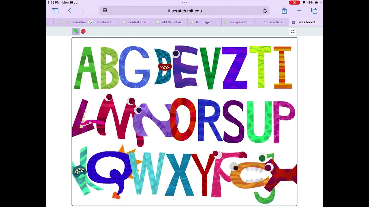 Georgian alphabet band but English