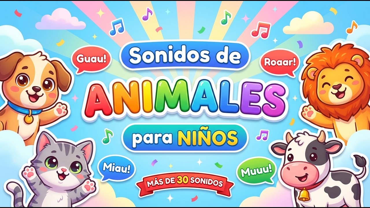 Sonidos de Animales para Niños 🐮🐶🦁 | Aprende y Juega con Animales 🐯🎵
