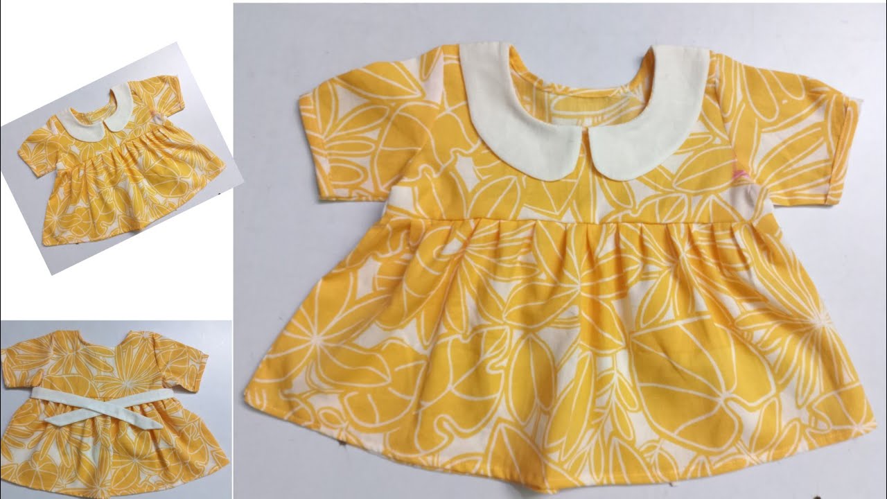 Peter Pan Collar Baby Frock Cutting And Stitching//Baby Frock//Collar Frock//Peter Pan Tutorial