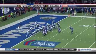 2007 Divisional - Brandon Jacobs Fires ball at Play Clock