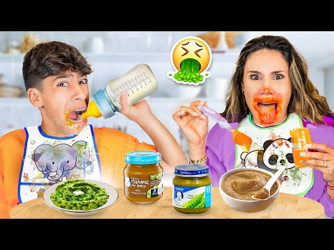 Eating Disgusting Baby Food for a Day! 🤢
