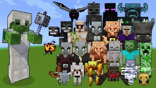 Zombie with Iron Armor & Mace vs Every mob in Minecraft - Zombie with Mace vs All mobs