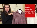 How to shorten the shoulder seams of a dress shirt.