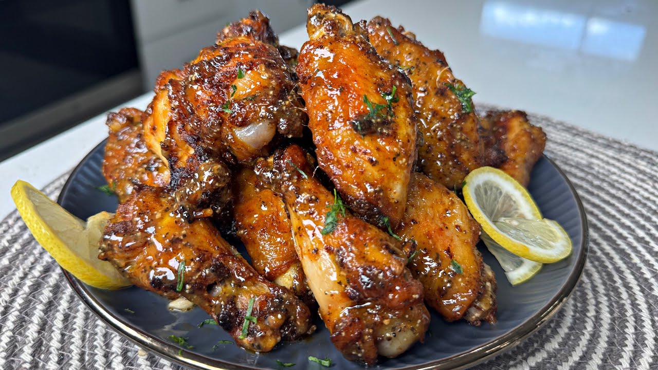 The BEST Honey Lemon Pepper Wings Recipe | How to Air Fryer ...