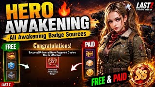 HERO AWAKENING in Season 5 🔥 All Awakening Badge Sources | FREE & PAID || Last Z #gamergirl #games 