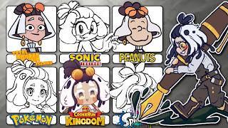 what if I was a sonic, pokemon, or splatoon character? (art syle challenge)