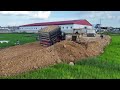 New Project Expertly Leveling the Ground Komatsu D58P Bulldozer, mini dump trucks Dumping Stone