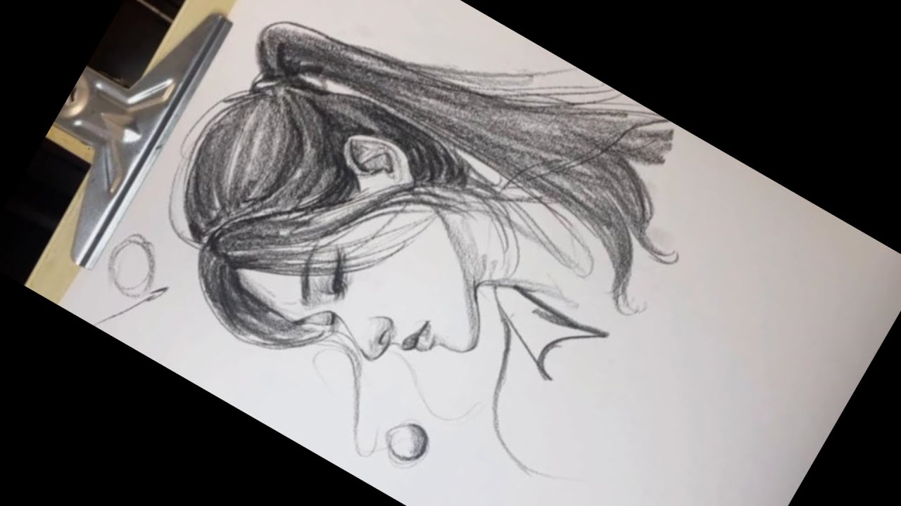 Easy Drawing with Pencil How to Draw a Portrait of Girl Using Reference ...