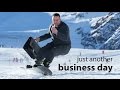 Snowboarding 133,2 kph in a business suit!