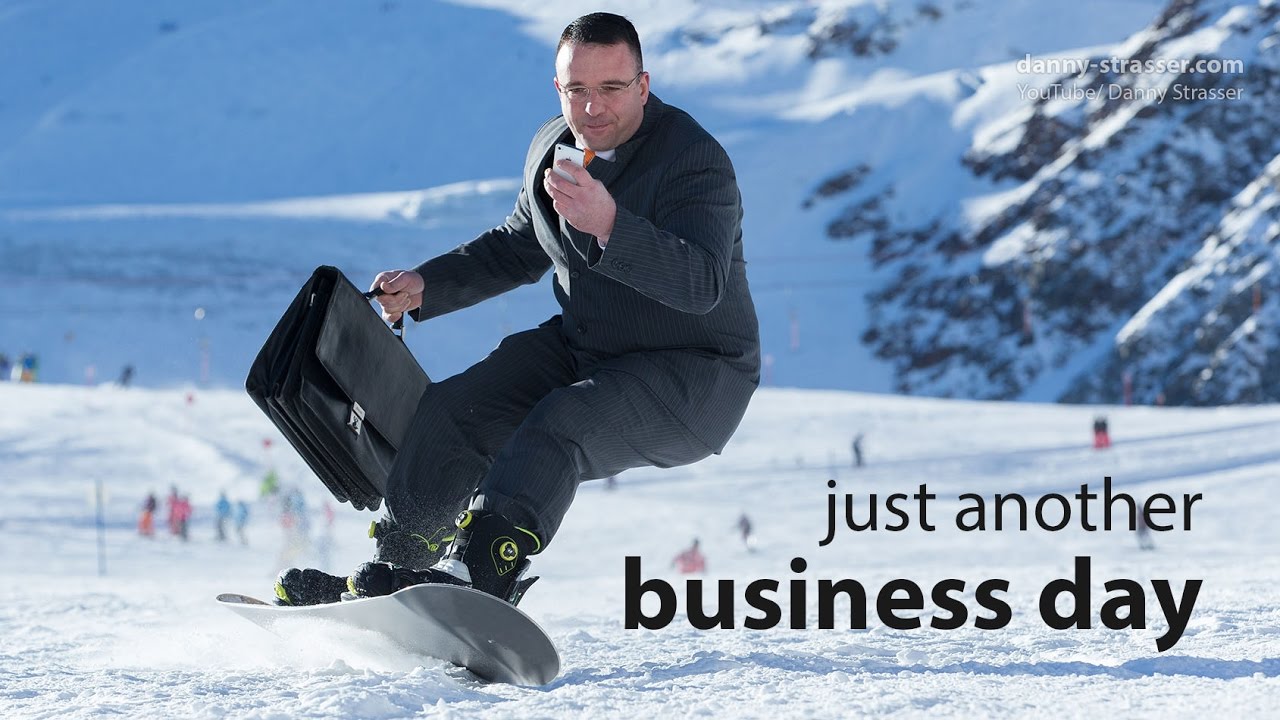 Snowboarding 133,2 Kph In A Business Suit!