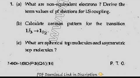 MSc Physics 2nd Sem Atomic & Molecular Physics Question Paper