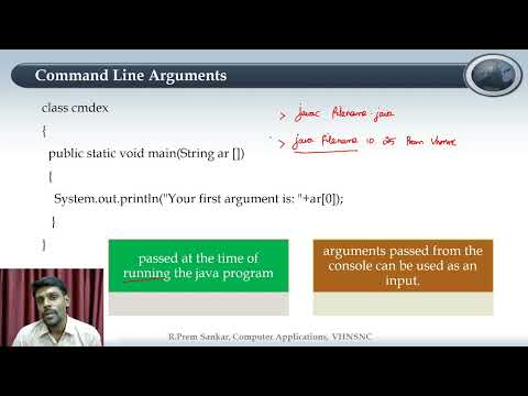 Command Line Arguments | Programming in Java | V.H.N.S.N.C (Autonomous) |