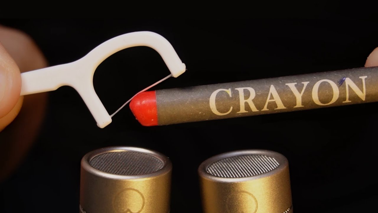 Crayon Sounds ASMR With dental floss YouTube