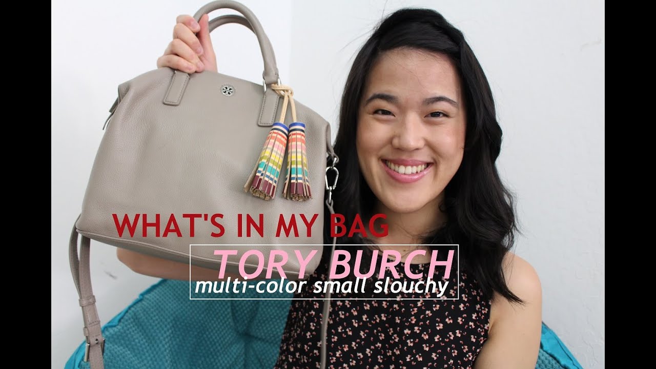 Tory Burch Multi-Color Small Slouchy Satchel | What's in My Bag! |  heyamadea - YouTube