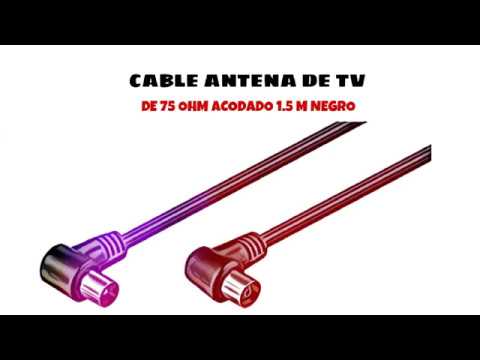 Video de Cable antena de TV de 75 Ohm acodado 1.5 M Negro