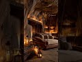 A fantasy bedroom carved inside a natural stone cave. #relax #trendingviral #reels