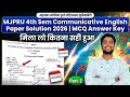 mjpru 4th semester communicative english paper solution 2026 | communicative english mcq answer key