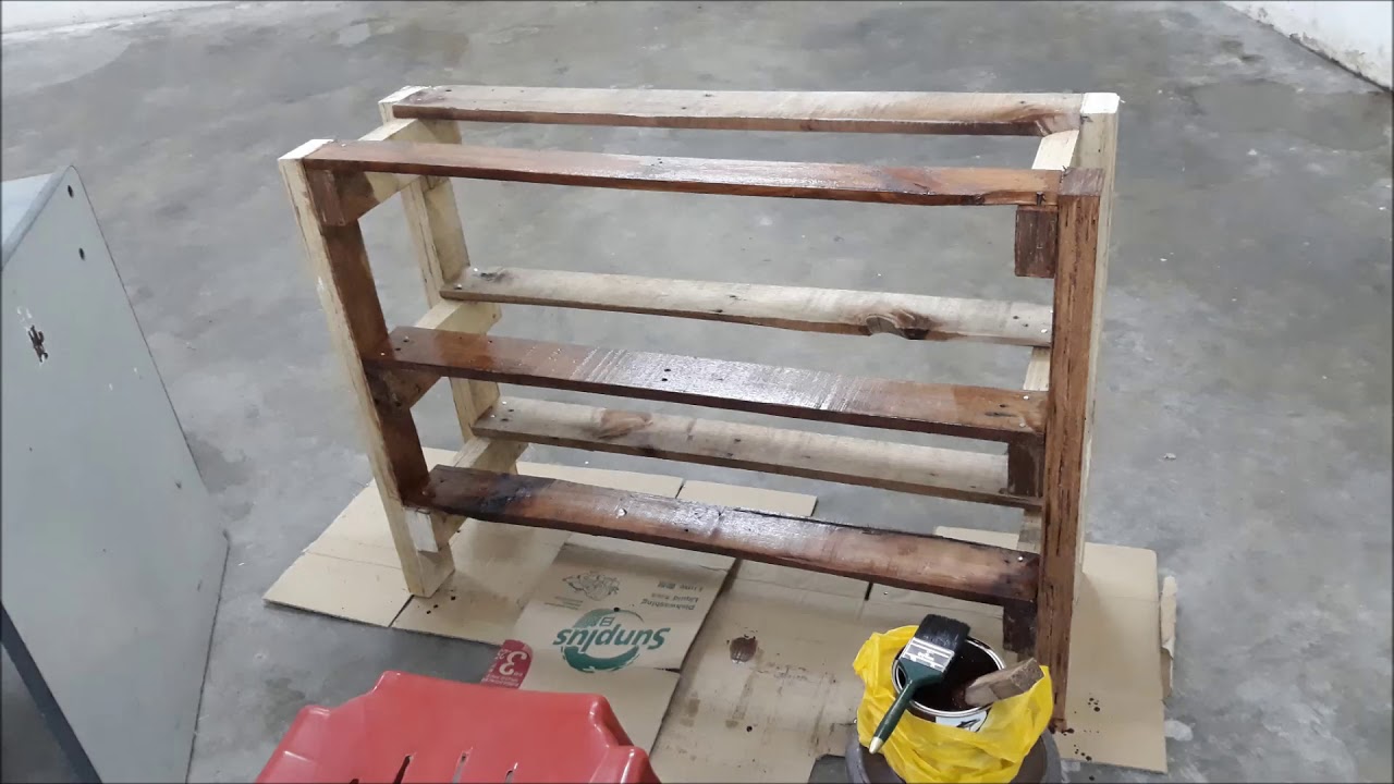 D I Y Membuat rak  kasut  dari kayu pallet lama Build a 