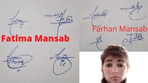 Fatima Mansab and Farhan Mansab graceful signature style#name signature with arooj