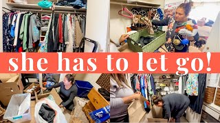 **EXTREME CLOSET DECLUTTER** 40 years worth of clutter...I was shocked 😱🥳 [Becky's Big Move pt. 3]