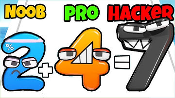 NOOB VS PRO VS HACKER In Merge Number Run Game | With Oggy And Jack | Oggy game