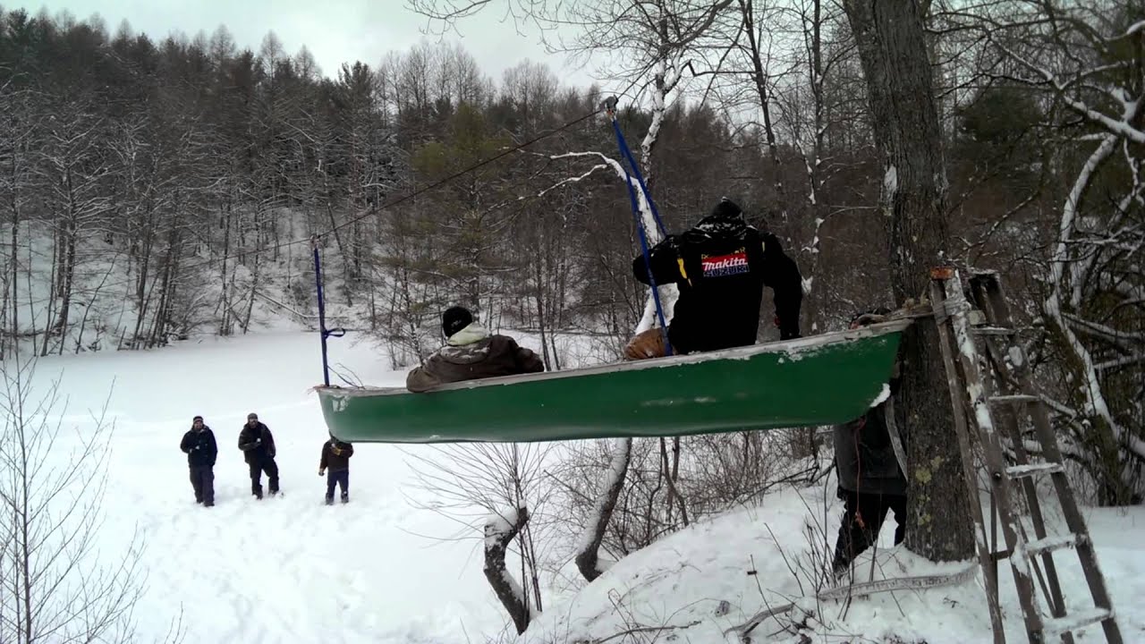 bonneau land winter canoeing - youtube