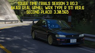 Touge Time Trials S3 Rd.3 Akagi Real Uphill WRX Type R STI Ver.6 2nd Place Finish! [Assetto Corsa]
