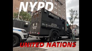 HUNDREDS of NYPD during UN General Assembly!