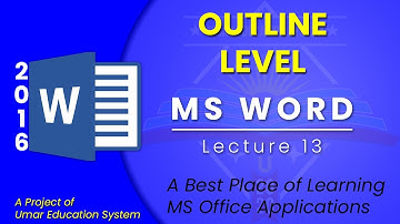 OUTLINE LEVEL IN MS WORD | HOW TO USE OUTLINE LEVEL IN MICROSOFT WORD