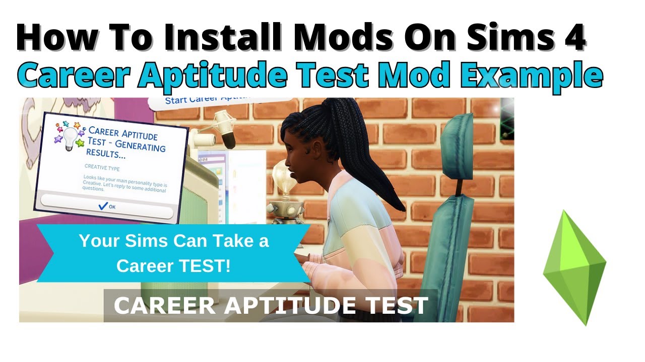 How to install career aptitude test mod for sims 4 2024 youtube