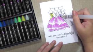 Unity Stamp Quick Tip -  Oil Pastel Coloring