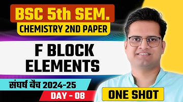 F Block Elements!Lanthanide and Actinide!Day-8!B.Sc 5th Semester Chemistry!Be DKDian