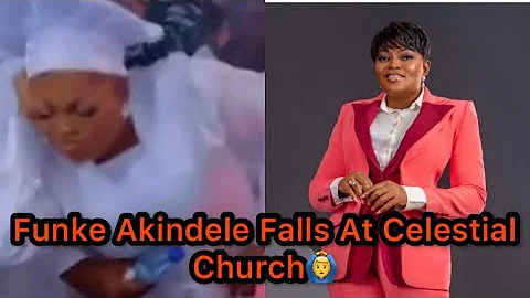 Drama As Funke Akindele Falls Under Anointing At Celestial Church Of Christ🙆‍♂️