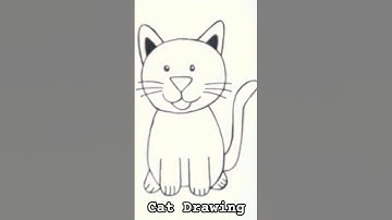Easy Cat Drawing 😻 #shorts #cat #art #viral