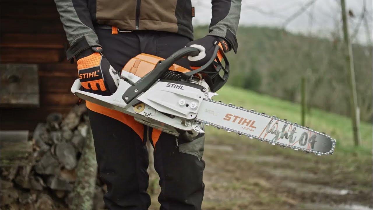 STIHL MS 261 C-M: How to ground start your chainsaw, chainsaw