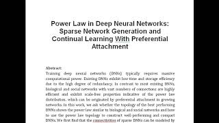 Power Law in Deep Neural Networks Sparse Network Generation and Continual Learning With Preferential