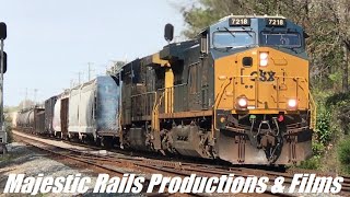 CSXT 7218 CM44AC & 528 CW44AH Leads A Long Q401-29 SB Through Fay NC Pulling Hard