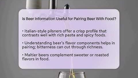 Is Beer Information Useful for Pairing Beer With Food? | The Pint Guy
