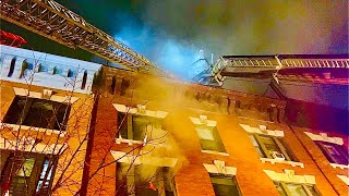 FDNY BOX 2598 - FDNY BATTLING 2ND ALARM FIRE ON BRYANT AVENUE IN FOXHURST AREA OF THE BRONX IN NYC.