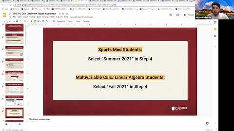 Foothill Dual Enrollment: Sports Med + Multivariable Calc/Linear Algebra