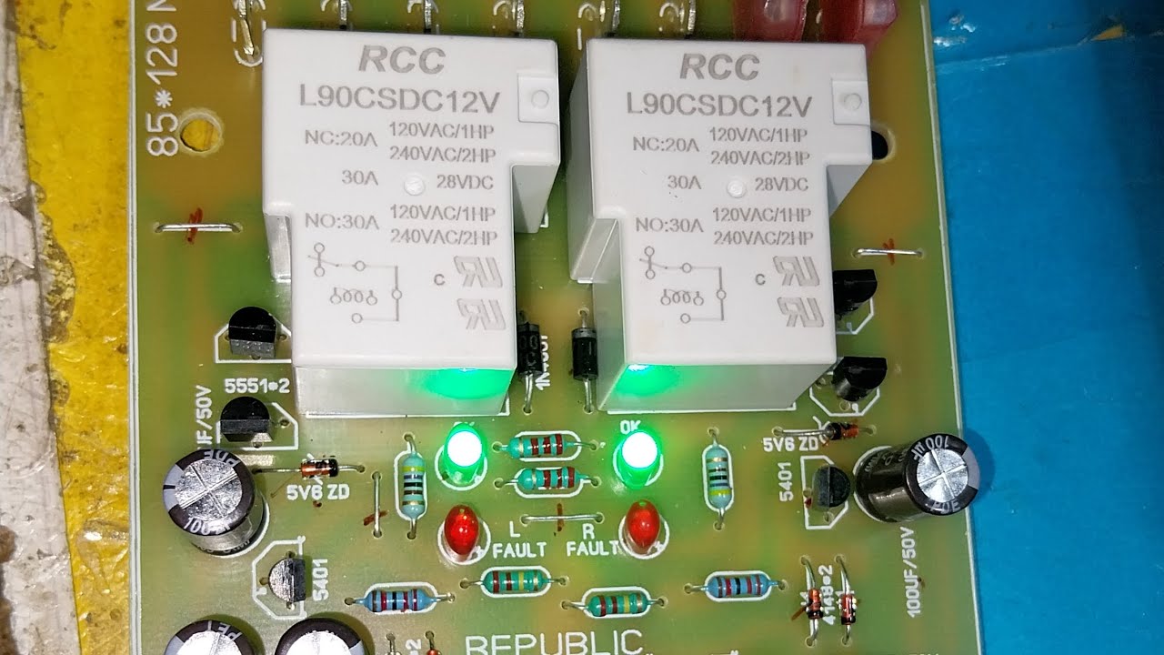 componant filling of stereo speaker protection board