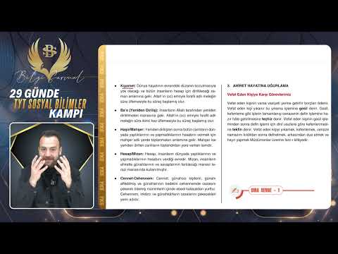 29 Günde TYT Sosyal Bilimler | Din Kültürü ve Ahlak Bilgisi Konu Özeti - 27.Gün 1.Ders